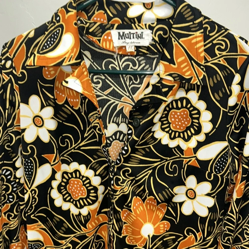 Multini Vintage Euro Dress full print fall colors! S/M - Picture 2 of 8